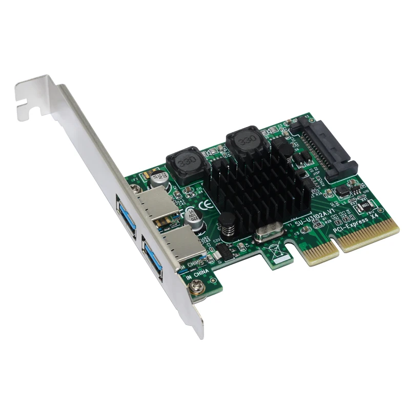 USB 3,1 PCI Express карта с 2 портами Superspeed USB 3,1 10 Гбит/с рейзер адаптер PCIE PCI-E 3,0X4 ASMedia ASM3142 чипсет для рабочего стола