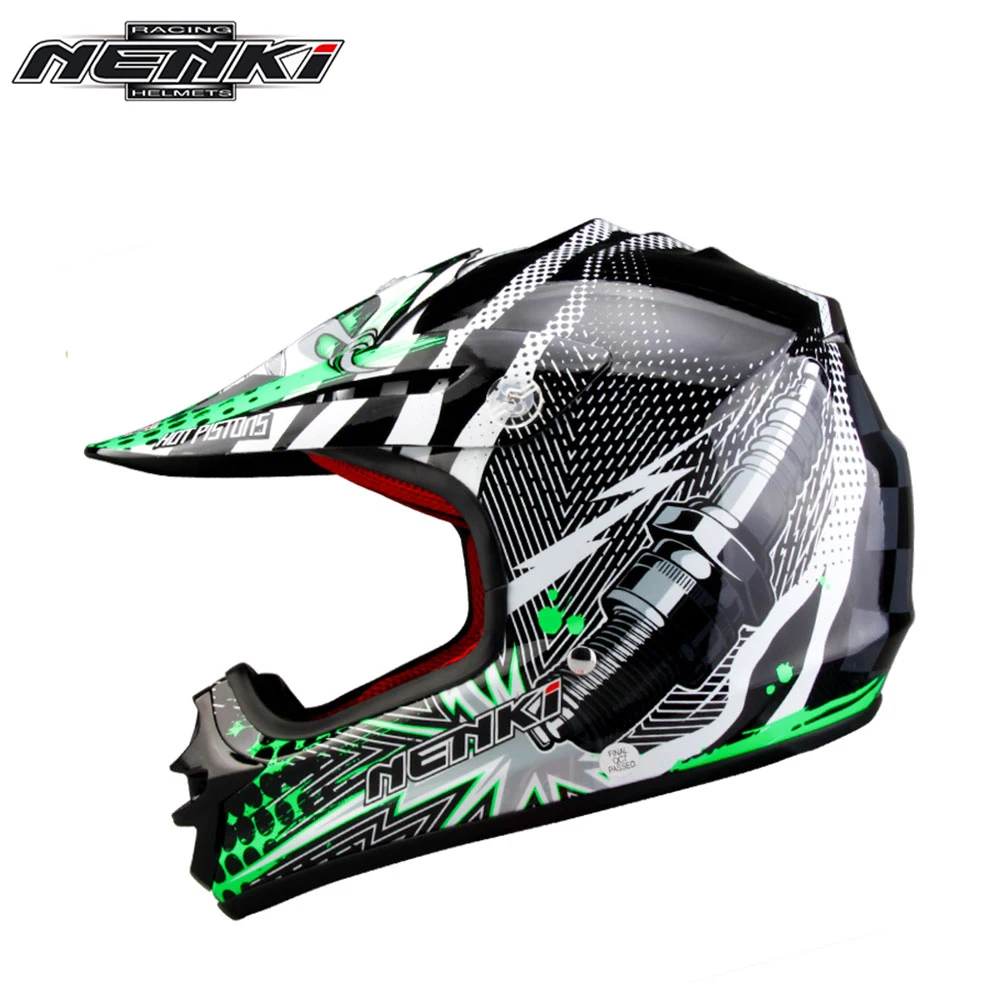NENKI, Детские мотоциклетные шлемы, шлем для мотокросса и спуска на гору, защитный шлем для детей, ABS оболочка, детский шлем, размер для головы 52-54 см