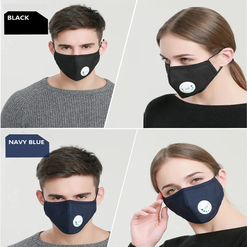 Взрослая многоразовая маска для рта для мужчин и женщин активированный уголь дыхательный клапан ветрозащитный рот муфельной бактерии доказательство маски для лица для защиты от гриппа