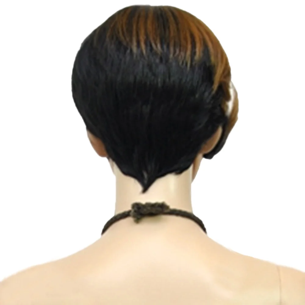 HAIRJOY 1B/30/613 три тона смешивания Цвет волосы короткие прямые женские термостойкие парики из искусственных волос
