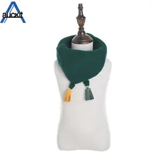 Осень-зима новая кисточка шарф одноцветное Цвет теплая детская шарф Детская Мода Дикий шарф SD-133