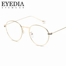 Брендовые дизайнерские высококачественные голубые легкие очки с жемчужным украшением новые золотые очки с металлическими оправами оправа для очков для женщин 083CJ