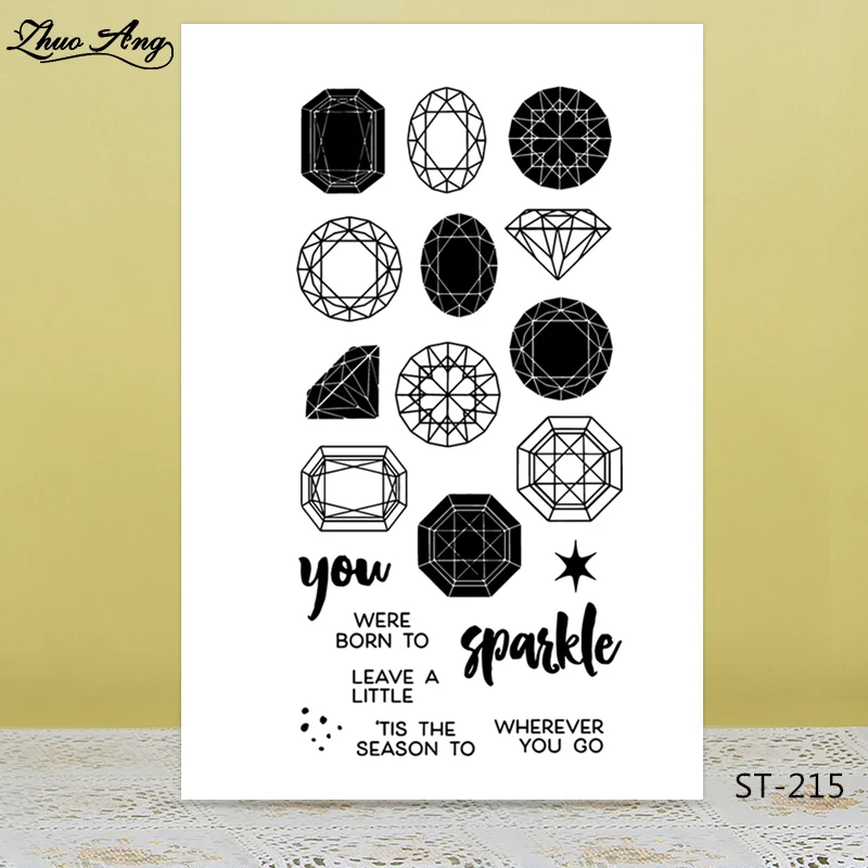 

Diamond pattern Transparent Silicone Stamp/Seal for DIY Scrapbooking/Photo Album Decorative Card Making Clear Stamps Supplies
