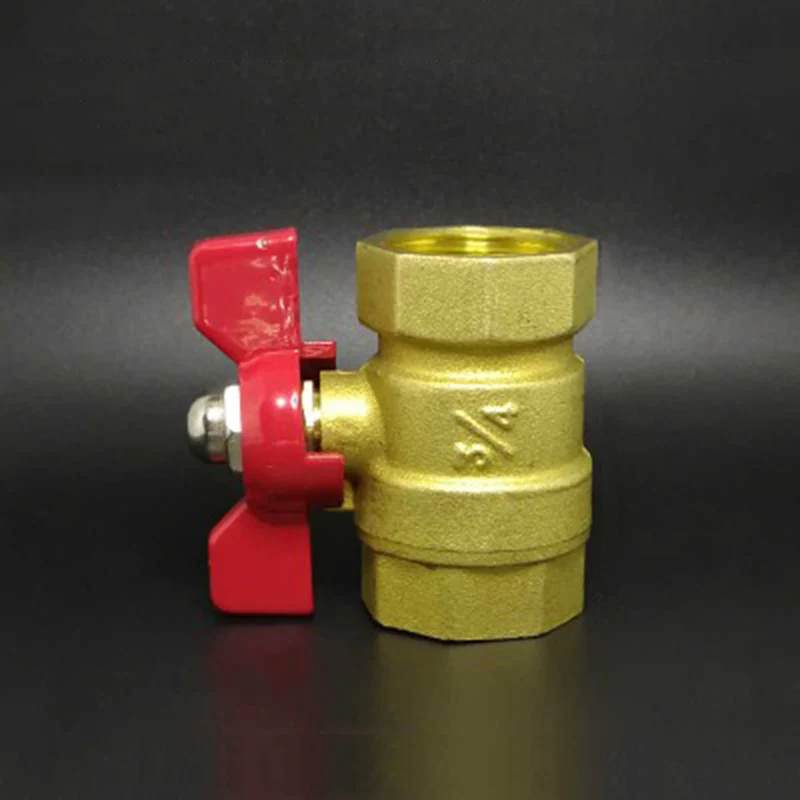 

3/4" BSP Female x 3/4" BSP Female Thread Two Way Brass Shut Off Ball Valve With Butterfly Handle For Fuel Gas Water Oil Air