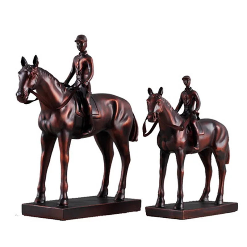 

American Retro Knight Warhorse Ornaments Creative Home Resin Crafts Gifts Living Room Desktop Study Room Decorations Accessories