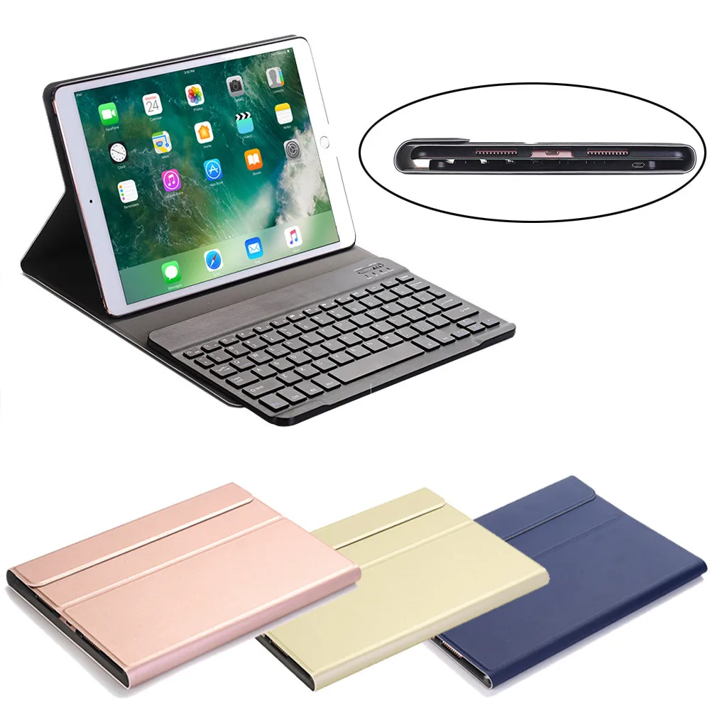 

Aluminum Wireless Bluetooth Keyboard + Leather Case For iPad Pro 10.5 inch 20A Drop Shipping