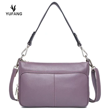 

YUFANG Women Genuine Leather Shoulder Bags Cowshin Messenger Crossbody Bags For Ladies Small Daily Bag Bolsa Feminina