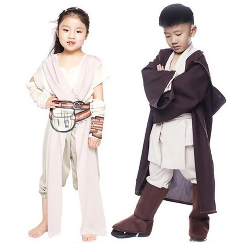 Новый детский костюм Rey для Хэллоуина костюмы джедая Purim фильм Charater Carnival Cosplay