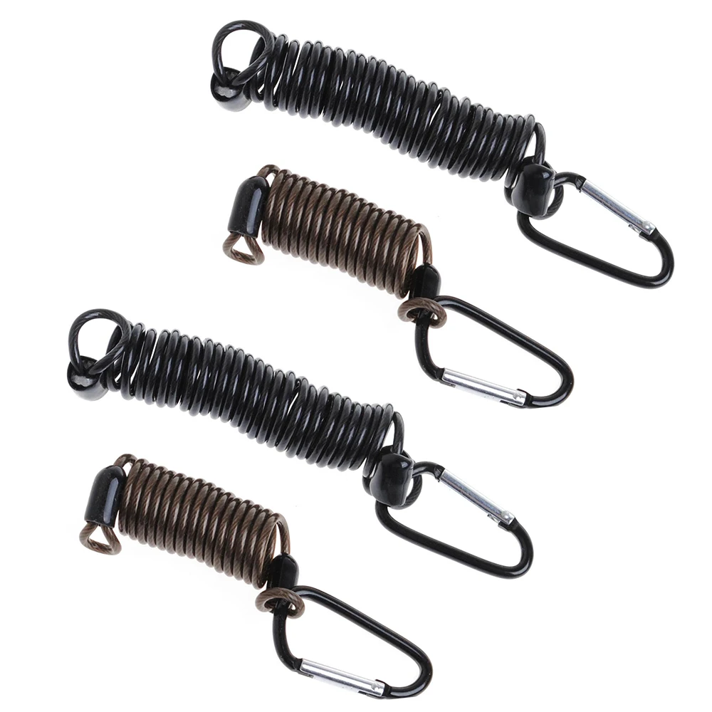 

Retractable Steel Braid Cord Carabiner Lanyard Heavy Duty Holder Keeper Tools Brown Black