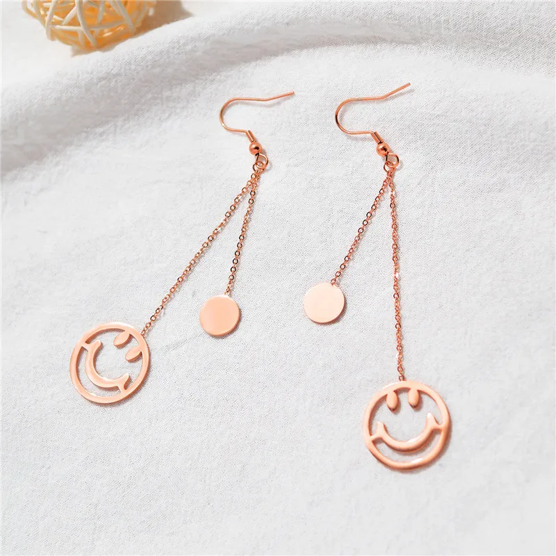 

Geometric Earrings for Women Metal Smile Face Earrings Hanging Vintage Trendy Party Dangle Drop Earrings Femme Brincos Aretes