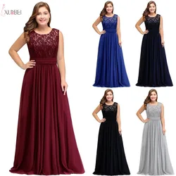 2019 Burdeos de gasa azul marino tamaño más largo de dama de honor vestidos sin mangas boda invitado vestido longo 2019 Burdeos de gasa azul marino tamaño más largo de dama de honor vestidos sin mangas boda invitado vestido longo