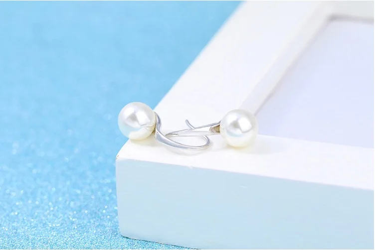 XIYANIKE Silver Color  Elegant And Simple Pearls Stud Earrings For Women Sterling-silver-jewelry Boucle d'oreille VES6218