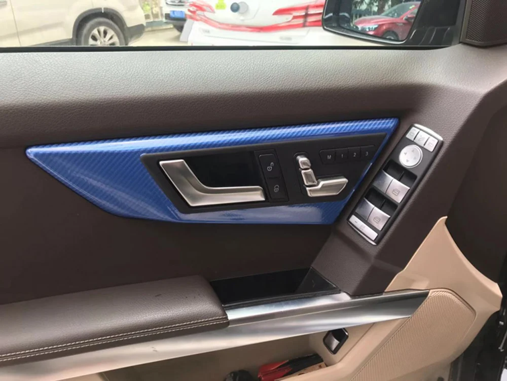 Для Mercedes Benz GLK260/300 внутренняя Центральная панель управления дверная ручка 5D наклейки из углеродного волокна наклейки аксессуары для стайлинга автомобилей