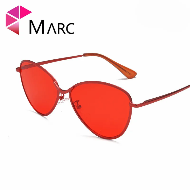 

MARC 100%UV400 WOMEN MEN 2018NEW Brand Design Fashion Trendy Metal Sunglasses Alloy Cateye Gafas Oculos Eyewear Clear Resin