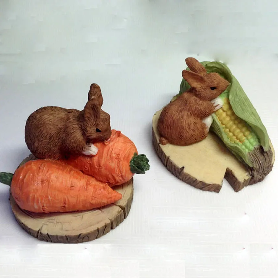 3d жадная мышь с морковкой Кукуруза силиконовая форма для мыла гипсовые формы|mouse