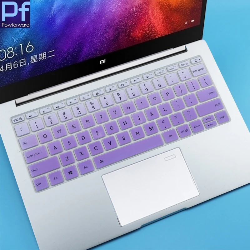 Для Xiaomi mi Air 13,3 дюймов mi book Air 13 mi notebook 13 силиконовый чехол с клавиатурой для ноутбука защитная пленка 13 - Цвет: fadepurple