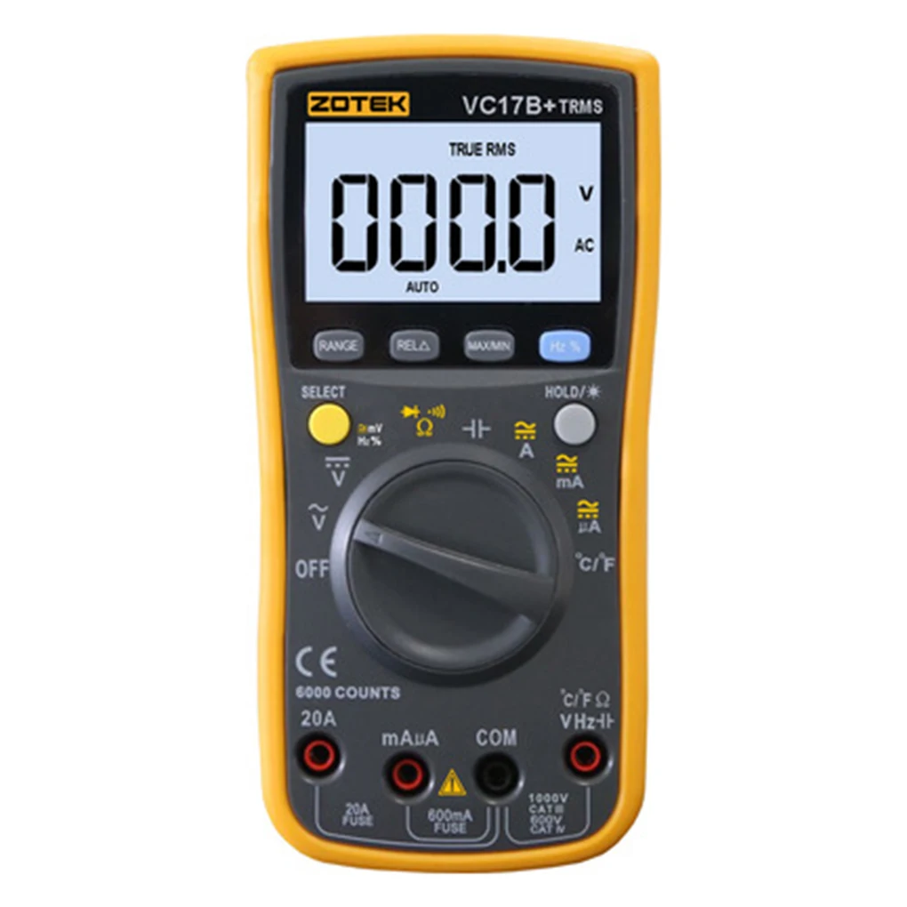 

Digital Multimeter VC17B+ 6000 COUNTS Resistance Capacitance Temperature Meter Tester