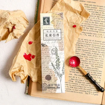 

30 Pcs/Set Retro Private Letter Paper Bookmark Book Holder Message Card Promotional Gift Stationery