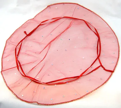 33 см/13 дюймов диаметр белый круглый Подарочный мешочек из органзы мешок с блестками Свадебный мешок для сладостей - Цвет: Красный