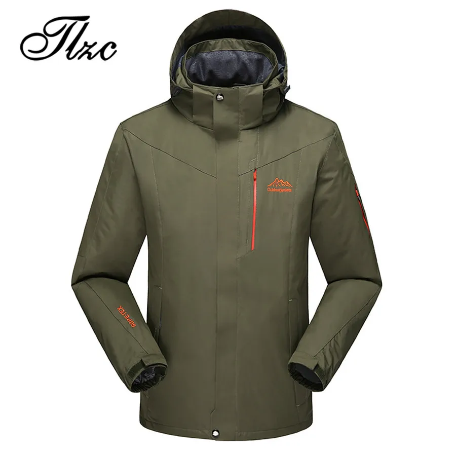 

TLZC New Waterproof Windbreaker Men Fleece Jacket Man Casual Autumn Winter Warm Coat jaqueta masculina Plus Size 6XL 7XL 8XL