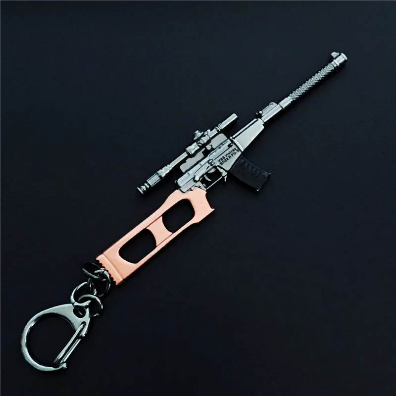 Игра PUBG оружие пистолет Модель брелок 98K AWM VSS брелок для ключей сплав брелок косплей ювелирные изделия размер 10 см - Цвет: 6