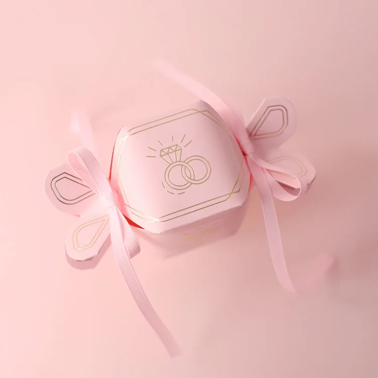 50 шт., креативная Свадебная коробка для конфет, Роскошная детская Подарочная коробка для шоколада, подарочные коробки, бумажные пакеты, вечерние подарочные коробки - Цвет: Pink A no candy