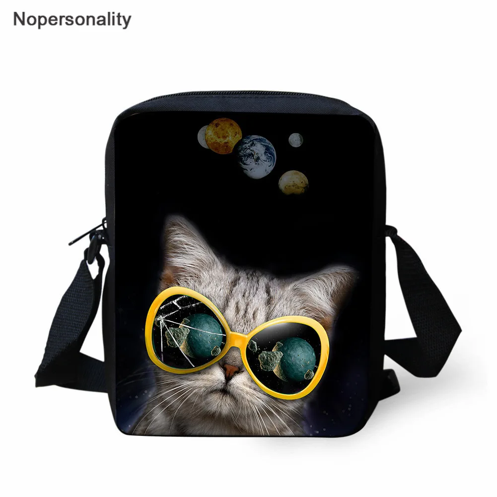 CC3654E Nopersonality милые очки Кот принты мини сумка для дам Сумка через плечо Повседневная Маленькая женская сумка на плечо с молнией - Цвет: CC3654E