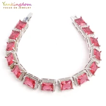 Yunkingdom роскошный золотой цвет звено цепи браслет для женщин Сияющий AAA кубический циркон Кристалл ювелирные изделия armbanden voor vrouwen