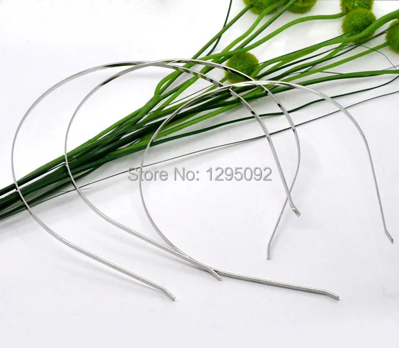 

50Pcs Silver Tone Headbands Hair Bands Barrettes Jewelry Findings Charms Wholesale 14.5x12.5mm 5mm Wide