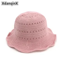 Xdanqinx Лето Для женщин под старину Панамы для женщин стиль дышащий складной Шляпы широкополые для женщин для Для женщин Защита от солнца экран женский брендовая пляжная шляпа