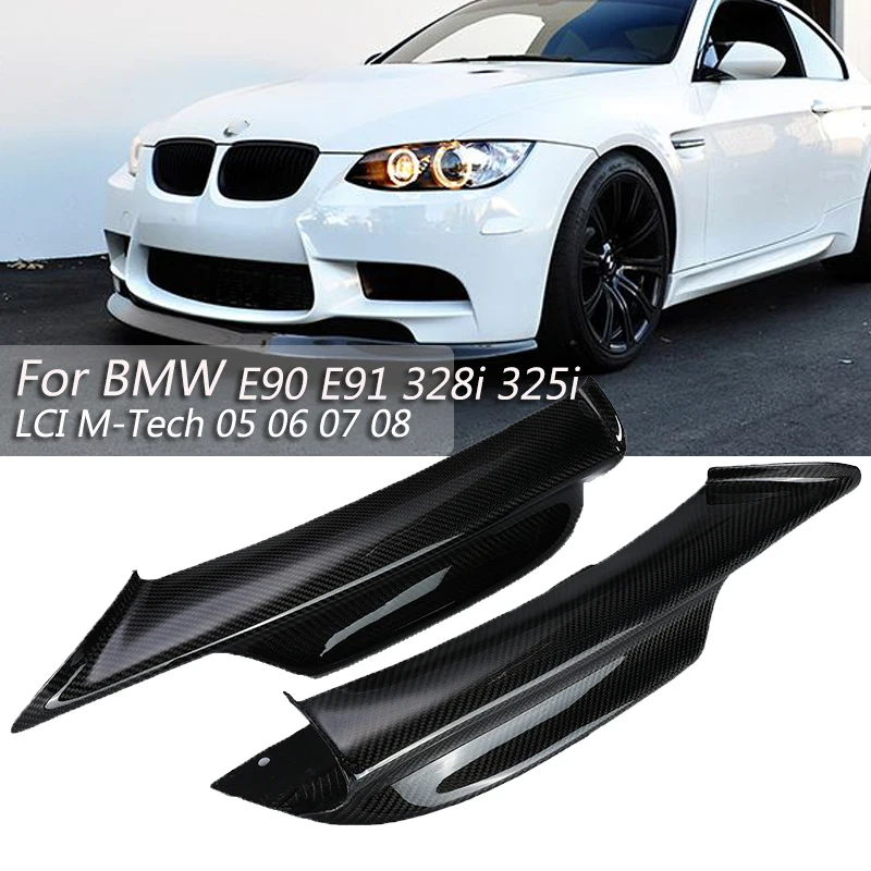 

2Pcs Universal Carbon Fiber Front Bumper For BMW E90 E91 328i 325i LCI M-Tech 2005 2006 2007 2008 Protect Splitter Lip Spoiler