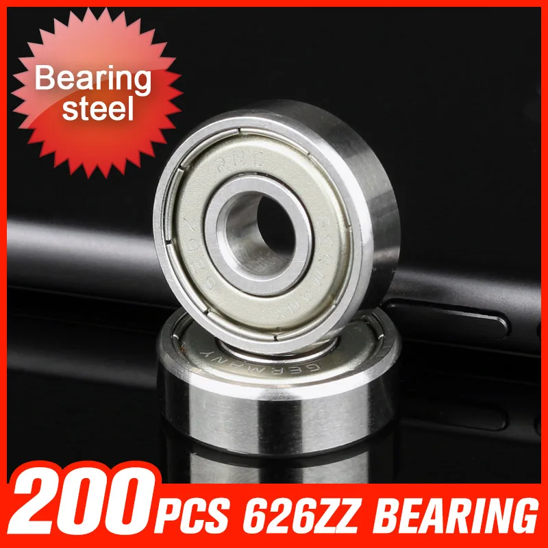 

200pcs 626ZZ Bearing 19x6x6mm Metal Seal Cover Bearings For Casting Machine Pulse Welder Power Hardware Tool Accessories
