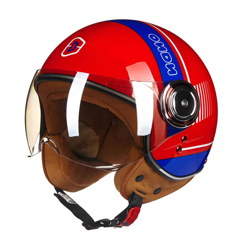 Beon Винтаж moto rcycle шлем 3/4 с открытым лицом скутер ретро-шлем Casque Casco мото cicleta Capacete шлемы унисекс - Цвет: 6