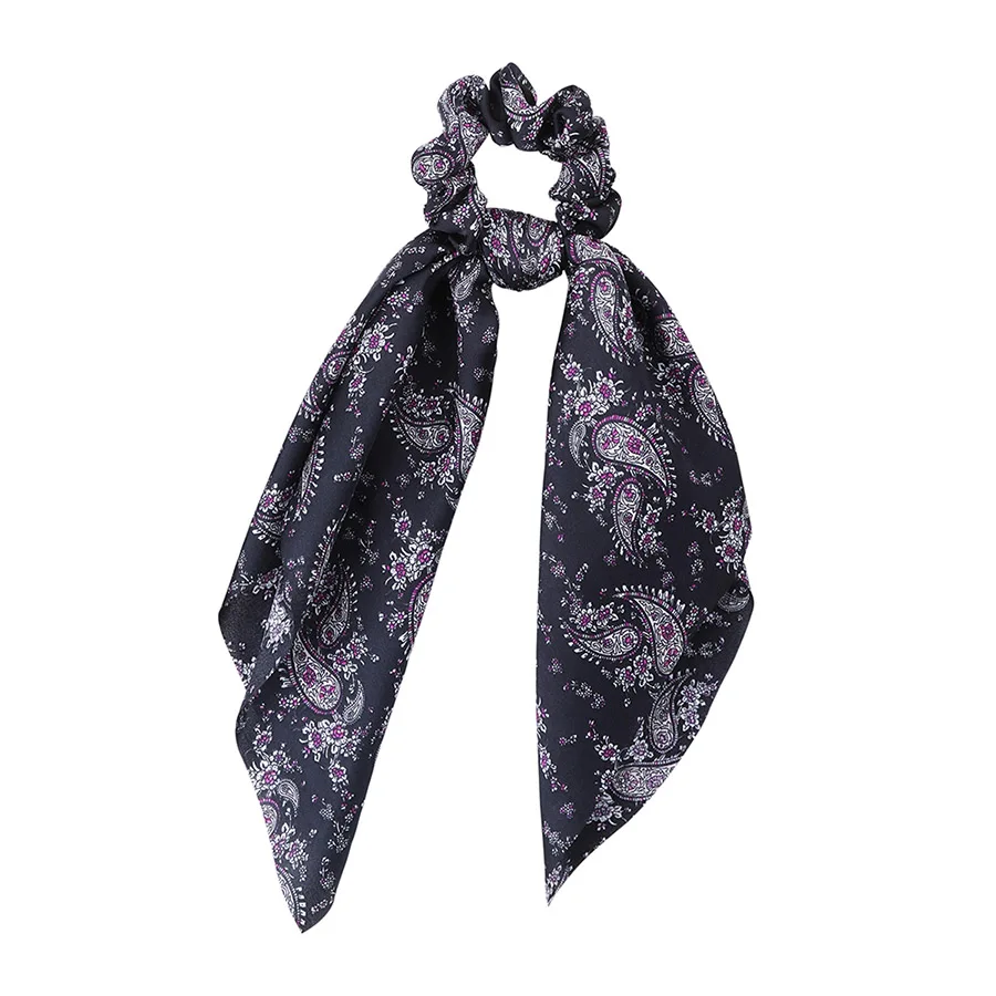 Style 2 Haimeikang, весенние резинки для волос с бантом, женские аксессуары для волос, резинки для волос, Рубиновая веревка, цветочный принт, эластичные резинки для волос, длинный головной шарф - Цвет: Style 2