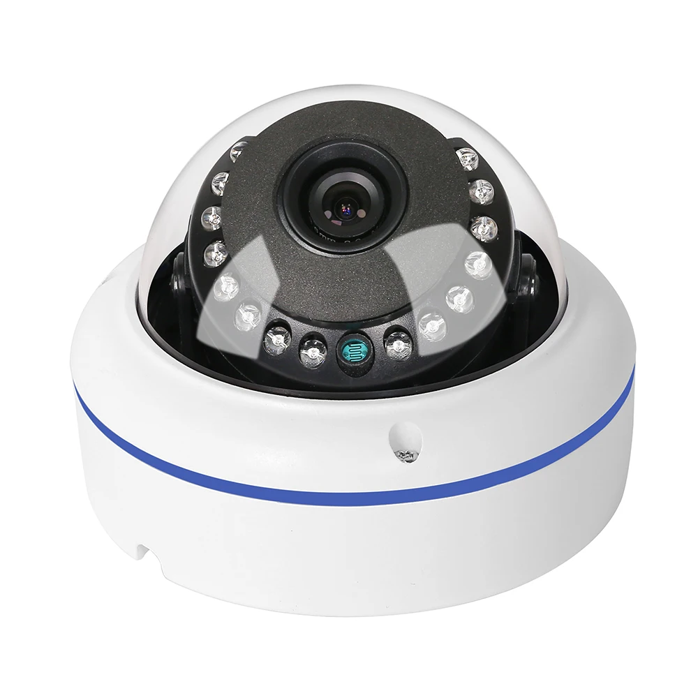 Купольная камера видеонаблюдения VandalProof 4 МП H.265 Hi3516D + 1/3 дюйма OV4689 25fps IP двойная 12 В