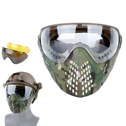 3 Lens Tactical Mask Protective Military Shooting Helmet Mask Full Face Outdoor Hunting Wargame CS Airsoft Paintball Masks 3 Lens Tactical Mask Protective Military Shooting Helmet Mask Full Face Outdoor Hunting Wargame CS Airsoft Paintball Masks