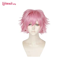 L-email парик бренд My Hero Academy Mina Ashido Косплей парики 30 см розовые термостойкие синтетические волосы Perucas Косплей парик