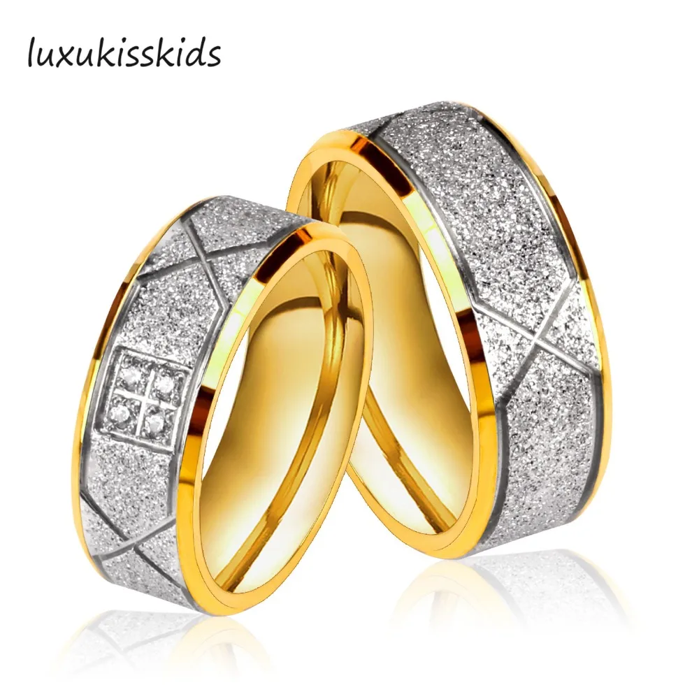 Роскошные модные обручальные кольца LUXUKISSKIDS для Love Gold CZ цирконий кольцо из