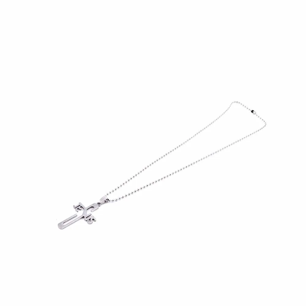

1 Pcs Cool Fashion Stainless Steel Chain Material Jesus Cross Shape Pendant Necklace For Unisex Stylish Jewelry Accessories