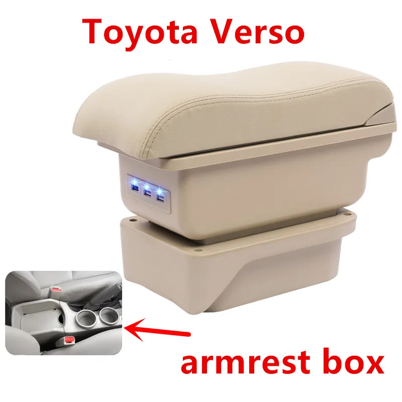 Для toyota verso подлокотник коробка центральный магазин содержание коробка Подстаканник Пепельница интерьер автомобиля-Стайлинг украшения Аксессуары