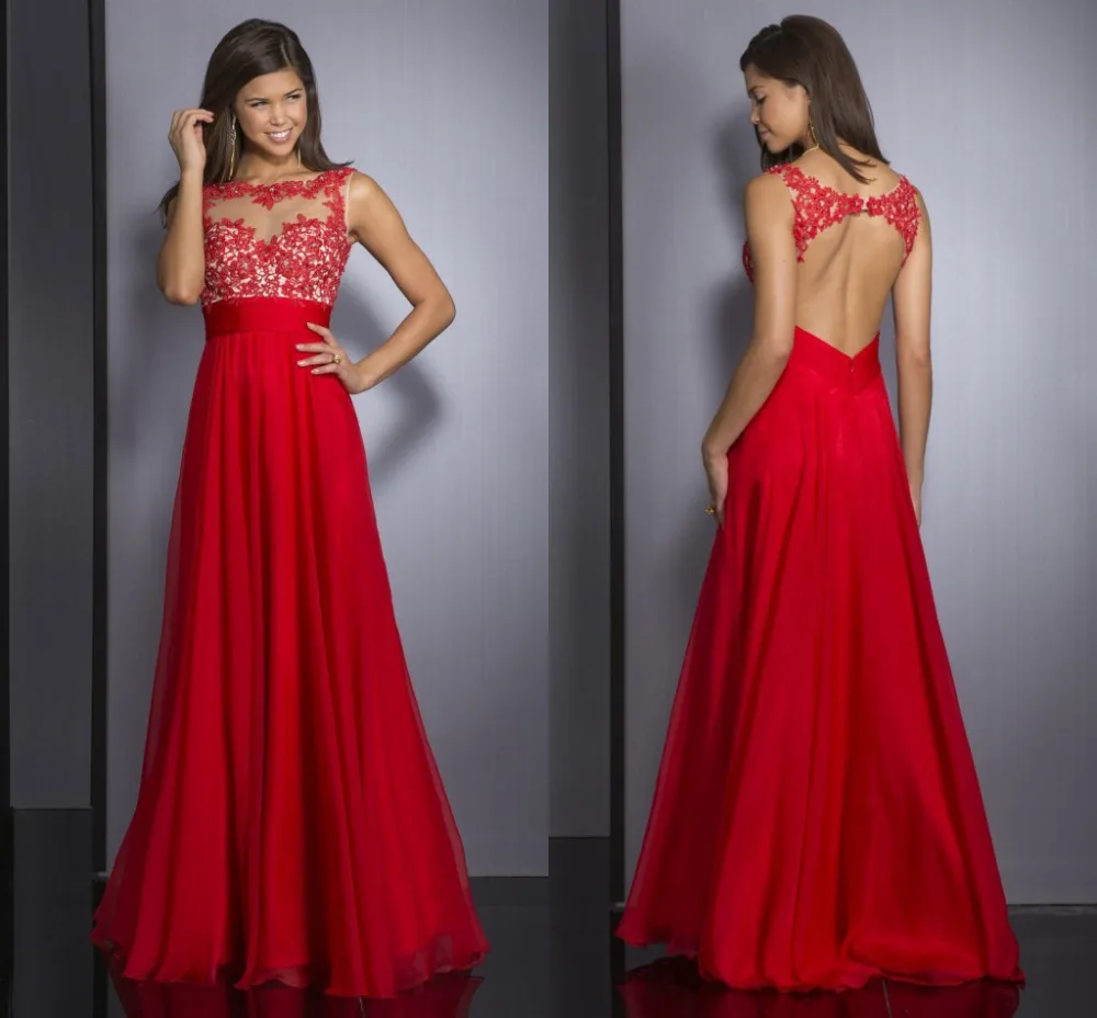 open back red gown