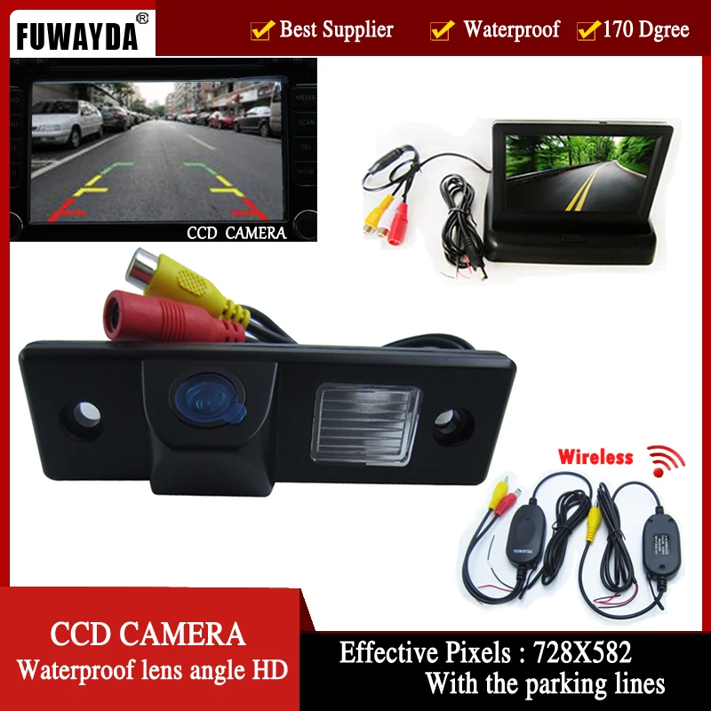 FUWAYDA Wireless CCD Car Rear View Camera for CHEVROLET Epica Lova Aveo Captiva Cruze Matis Lacetti 4.3 Inch foldable Monitor HD |