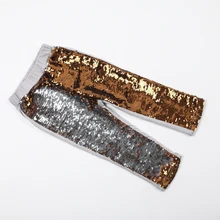 Petites filles personnalisé rouge sequin pantalon Bébé Filles Deux couleur Sequin Leggings, D’anniversaire Pantalon, Décolorée Pantalons À Paillettes