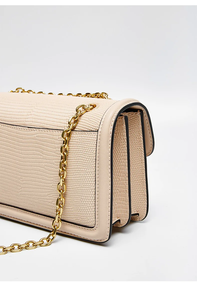 Chains Bags New Flap Genuine Leather Handbag Ladies Shoulder Bag Women Satchel Messenger Crossbody Bags Anti-theft Lock Bag