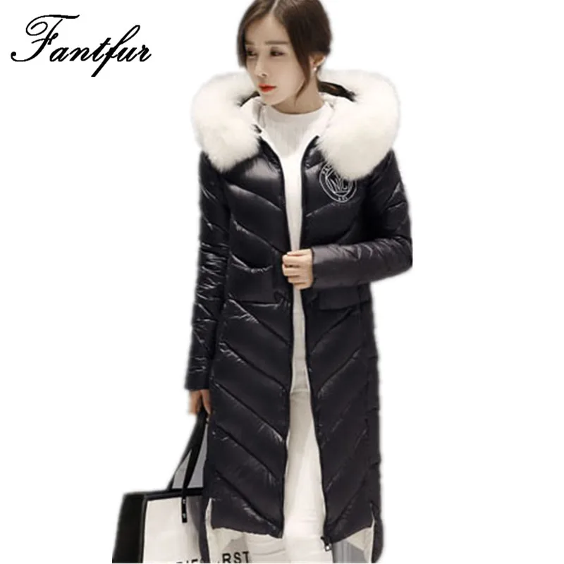FANTFUR 2017 Winter White Duck Down Jacket Coat Women