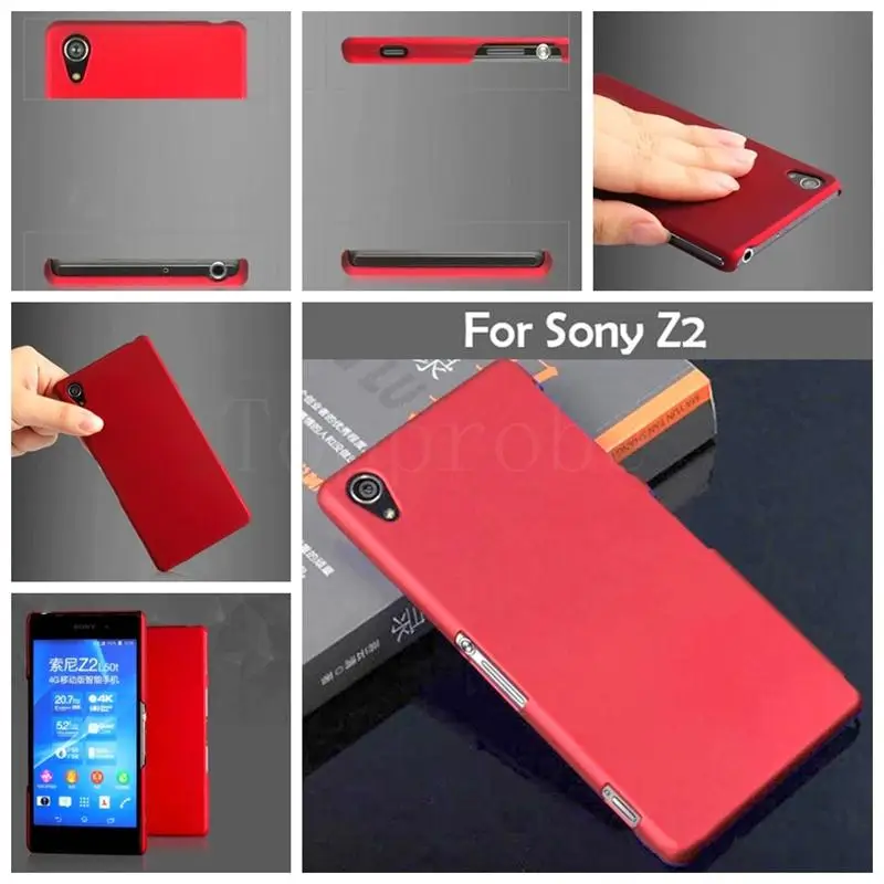 

Best quality cell Phone matte cases cover for Sony Xperia Z2 5.2" Matte Quicksand Hard back cover 4color with 1pcs screen film