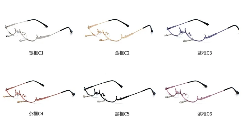 Без линз, оправа для очков, металлическая полуоправа, женские оптические модные очки для компьютера, 48023
