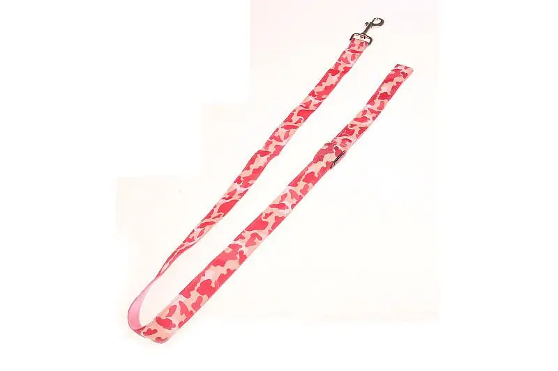 pink FE101 Камуфляжный светодиод для домашних собак поводки для собак Натяжной ремень поводок для собак 120 см длина 2,5 см ширина usb Перезаряжаемый - Цвет: pink