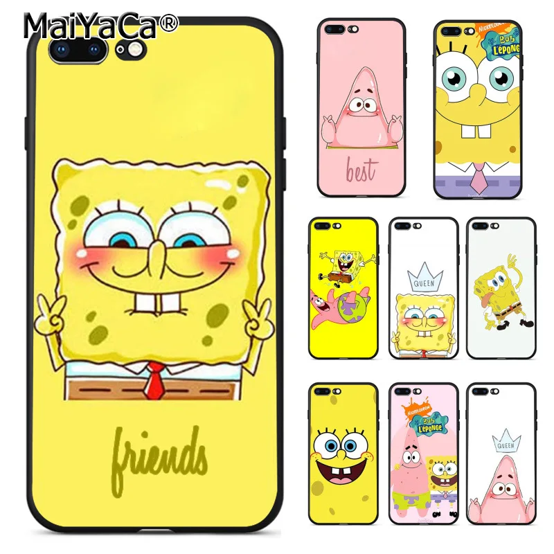 

MaiYaCa SpongeBob SquarePants Sponge Bob Best Friend Coque Phone Case for iphone 11 Pro XR XS Max 8 7 6 6S Plus X 5 5S SE