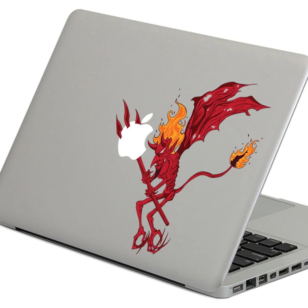 The demon is here DIY индивидуальная Виниловая наклейка для ноутбука, наклейка для macbook Pro Air, 13 дюймов, мультяшная кожа для ноутбука, оболочка для mac book
